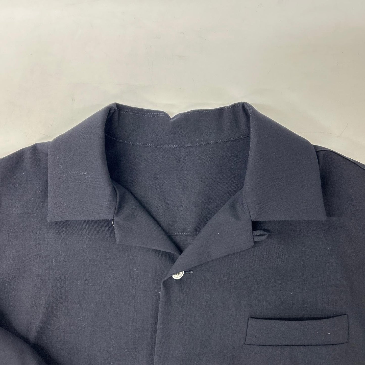 sacai サカイ 21-02458M レイヤードスーチング シャツ ネイビー トップス