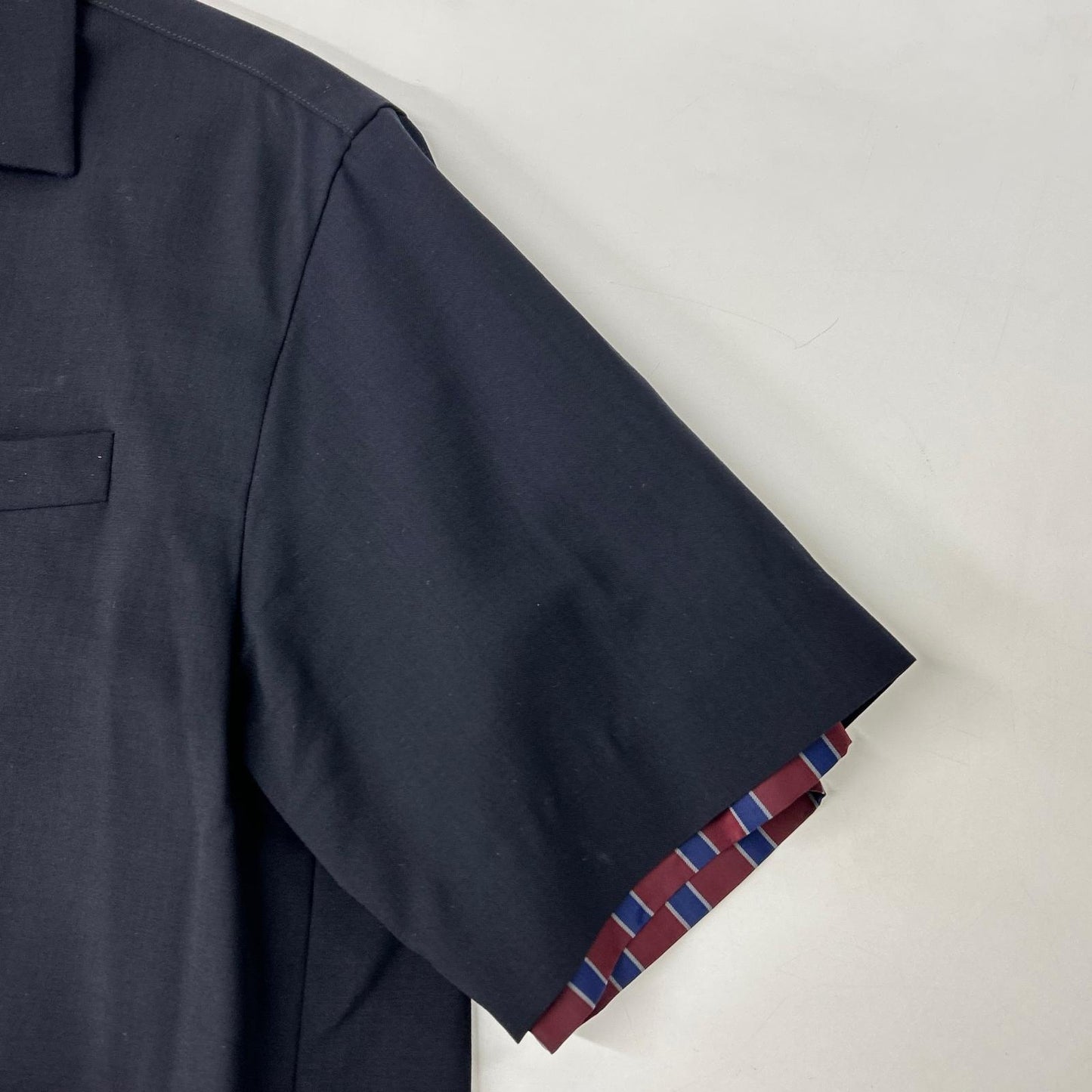 sacai サカイ 21-02458M レイヤードスーチング シャツ ネイビー トップス