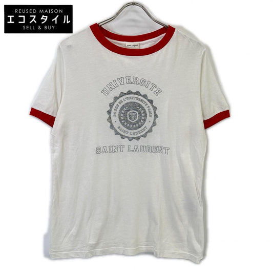 SAINT LAURENT PARIS サンローランパリ 464570 エディ期 ユニバーシティプリント リンガーTシャツ　17ss トップス