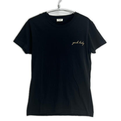 SAINT LAURENT PARIS サンローランパリ 16SS 420177 エディ期 刺繍デザイン ブラック クルーネックTシャツ トップス