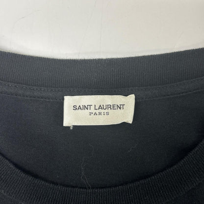 SAINT LAURENT PARIS サンローランパリ 16SS 420177 エディ期 刺繍デザイン ブラック クルーネックTシャツ トップス