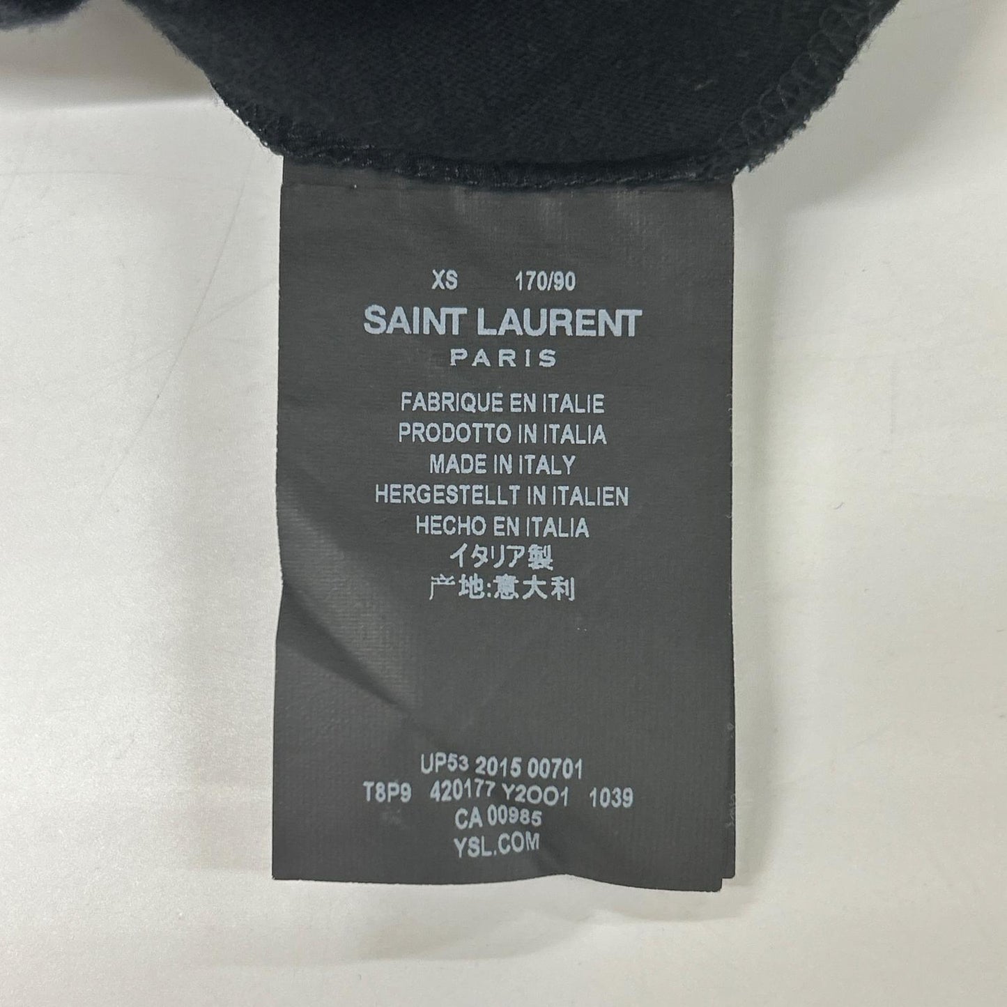 SAINT LAURENT PARIS サンローランパリ 16SS 420177 エディ期 刺繍デザイン ブラック クルーネックTシャツ トップス