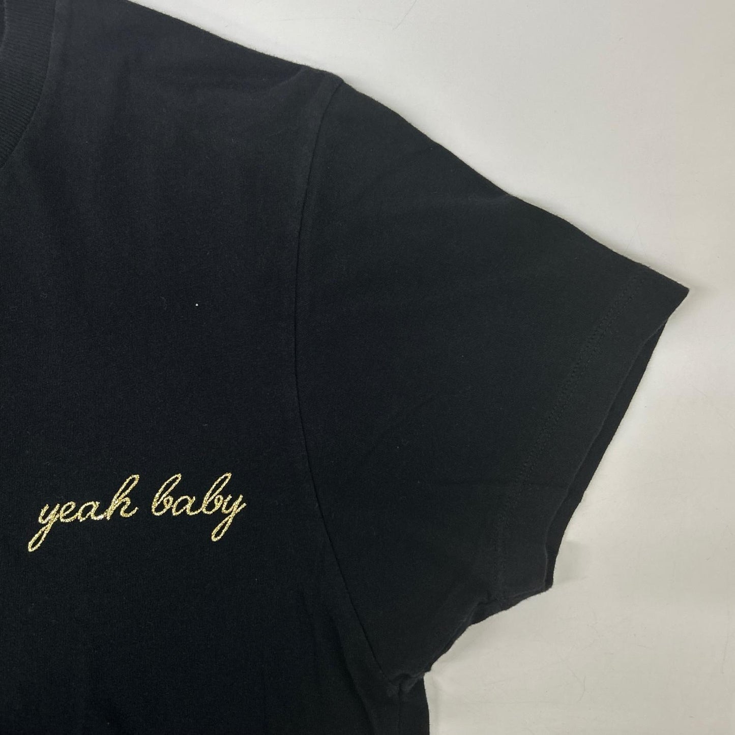 SAINT LAURENT PARIS サンローランパリ 16SS 420177 エディ期 刺繍デザイン ブラック クルーネックTシャツ トップス