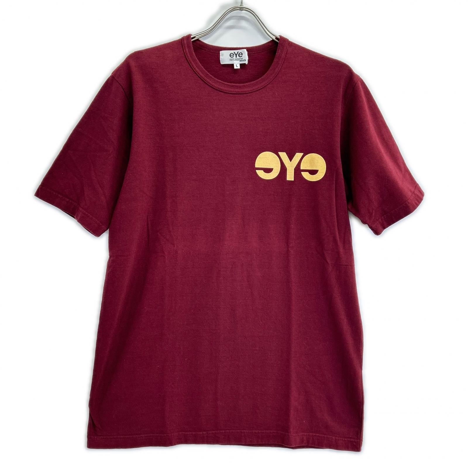 eYe JUNYA WATANABE MAN アイ ジュンヤ ワタナベ マン WJ-T904 eyeプリント エンジ クルーネックTシャツ トップス