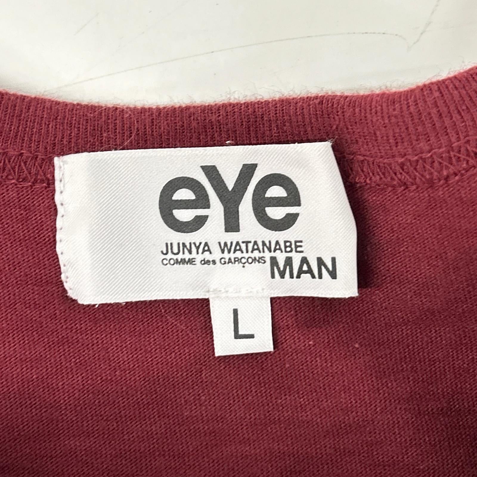 eYe JUNYA WATANABE MAN アイ ジュンヤ ワタナベ マン WJ-T904 eyeプリント エンジ クルーネックTシャツ トップス