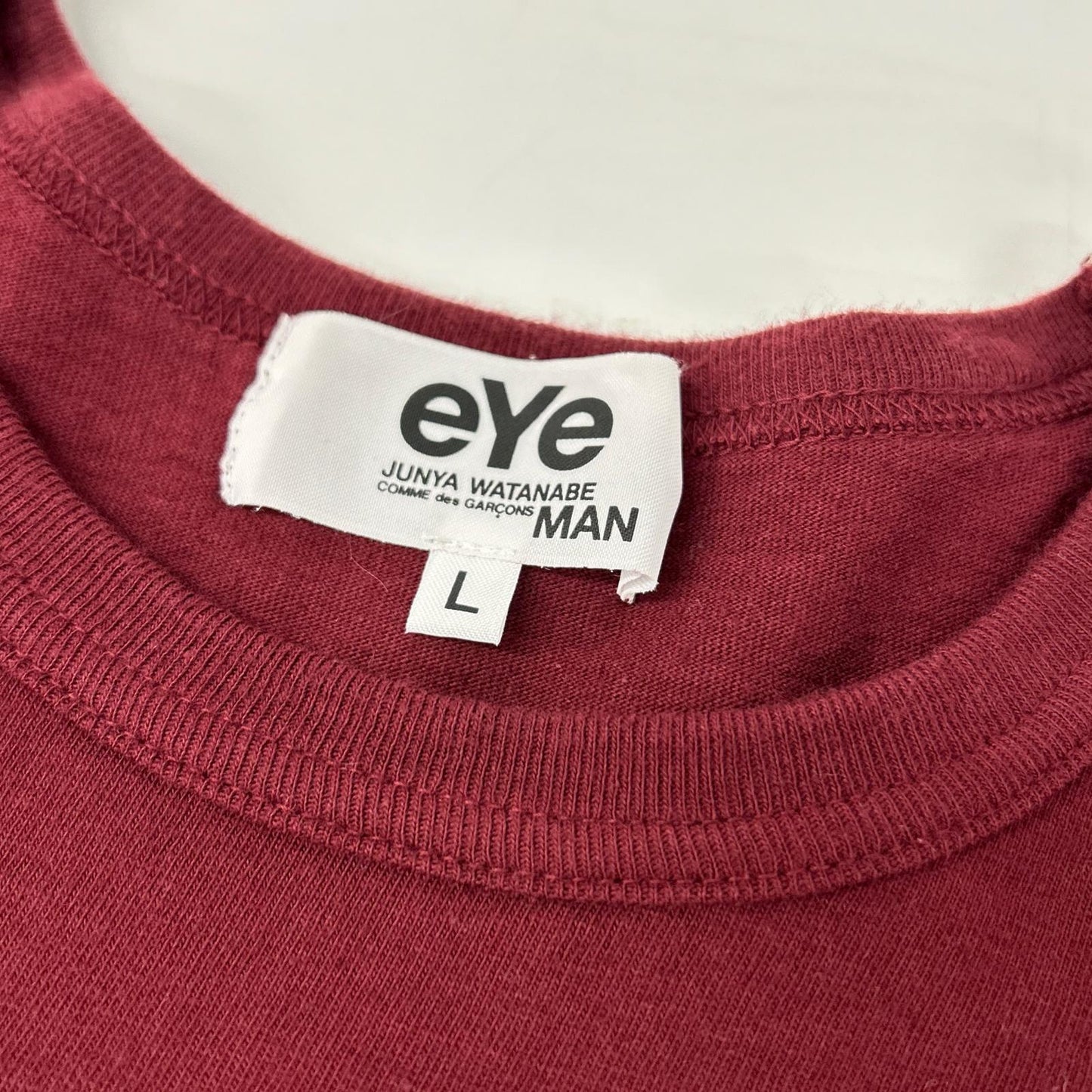 eYe JUNYA WATANABE MAN アイ ジュンヤ ワタナベ マン WJ-T904 eyeプリント エンジ クルーネックTシャツ トップス