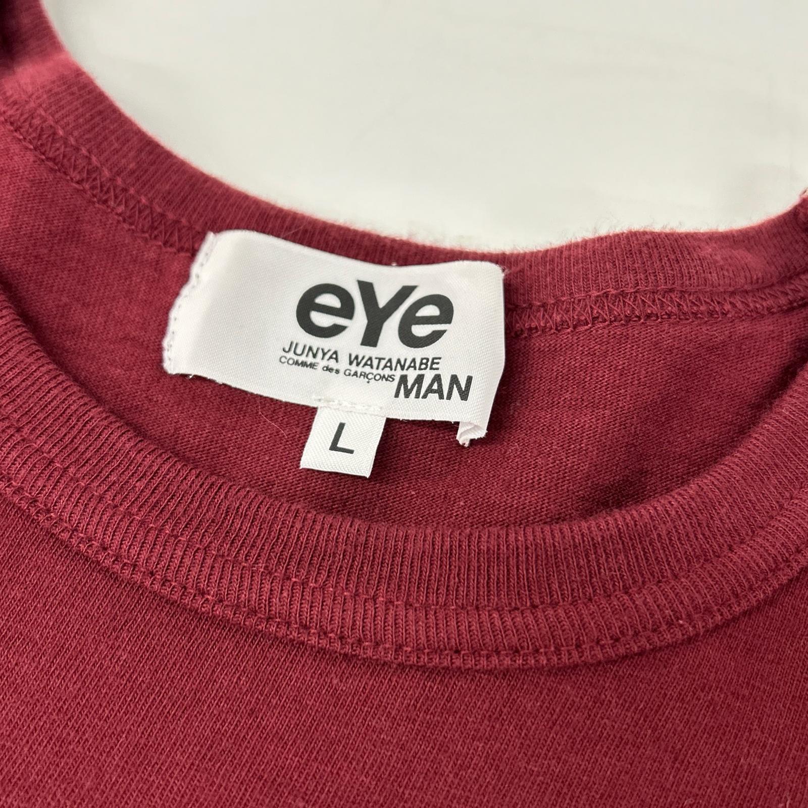 eYe JUNYA WATANABE MAN アイ ジュンヤ ワタナベ マン WJ-T904 eyeプリント エンジ クルーネックTシャツ トップス