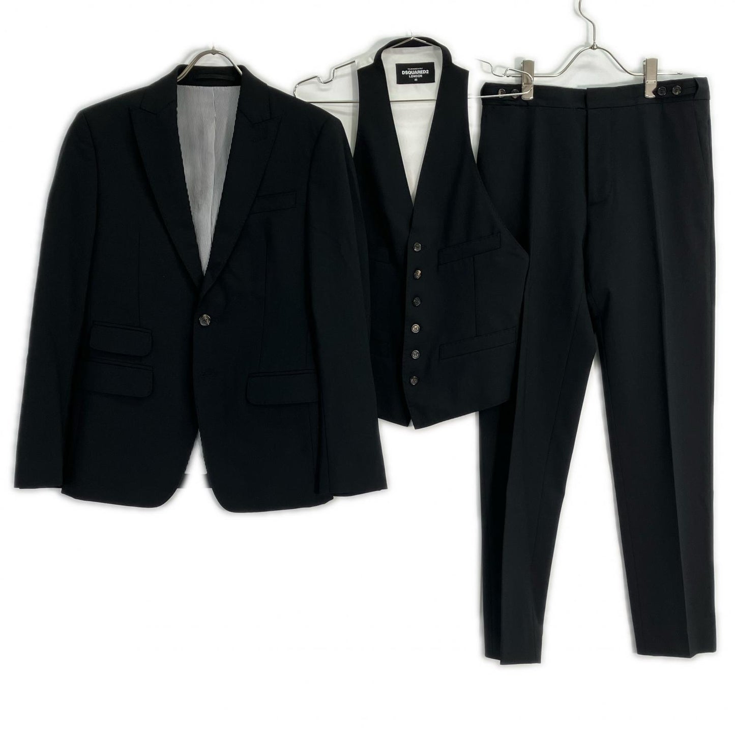 DSQUARED2 ディースクエアード 17年製 S74FS0009 ブラック 3ピーススーツ スーツ セットアップ