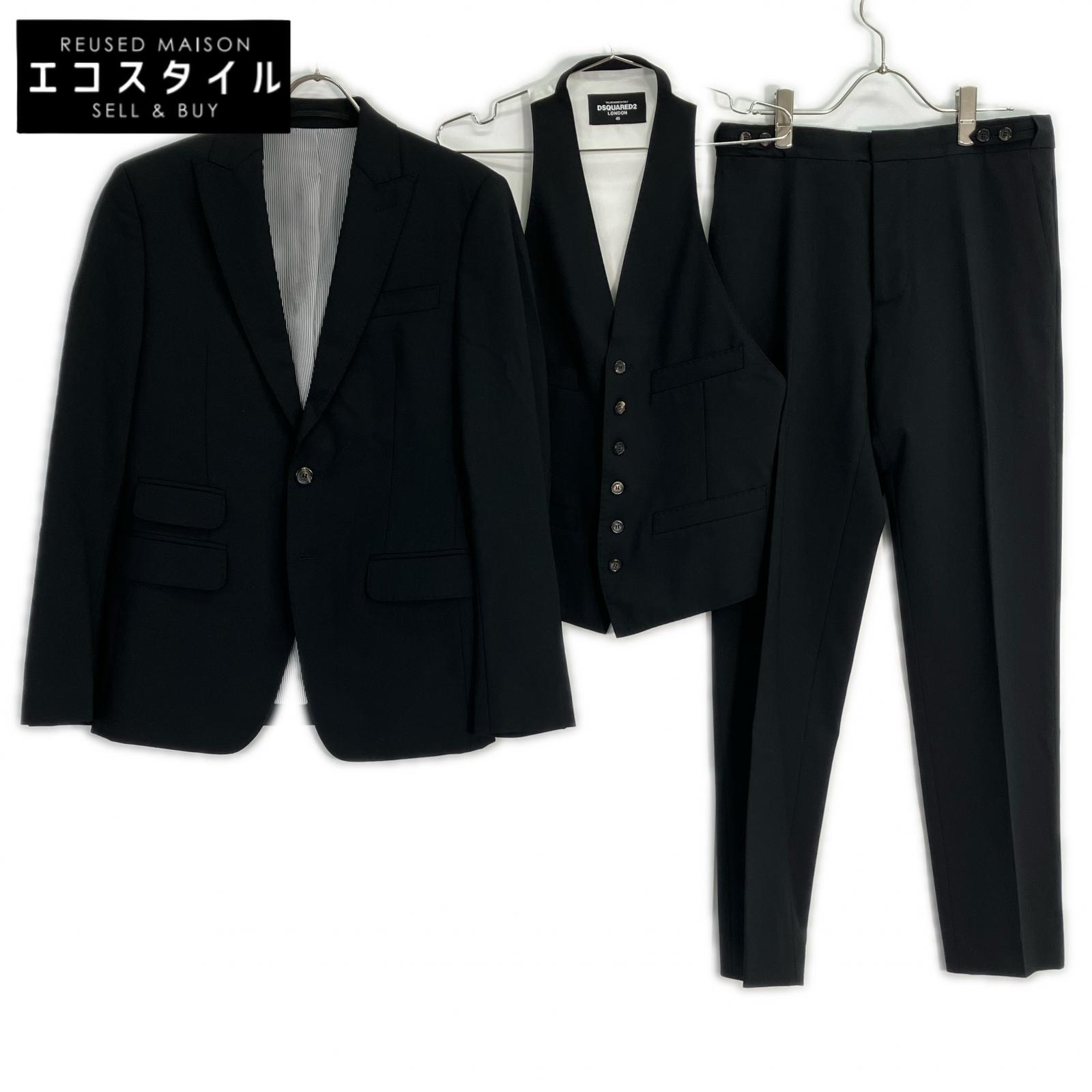 DSQUARED2 ディースクエアード 17年製 S74FS0009 ブラック 3ピーススーツ スーツ セットアップ