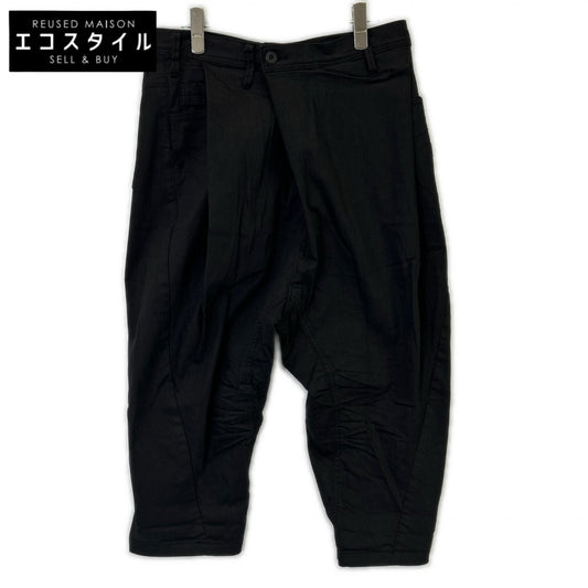 JULIUS ユリウス 20年製 707PAM8-BK ブラック フロントフォールド クロップドサルエルパンツ ボトムス