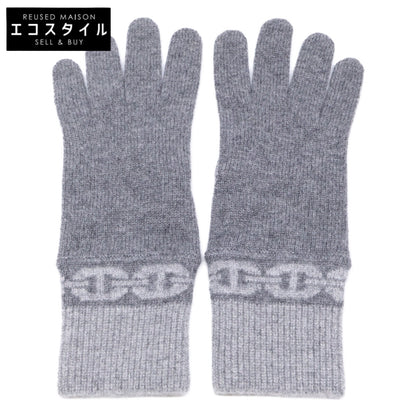 HERMES エルメス 【美品】ヘヴン シェーヌダンクルモチーフ カシミヤニット グローブ