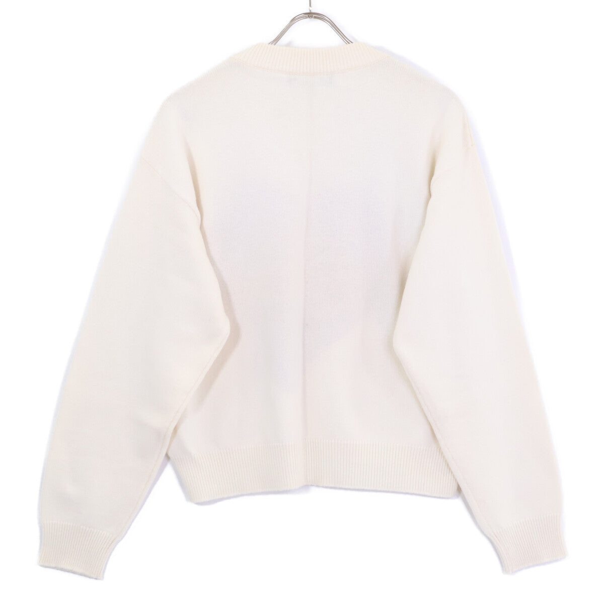 DOLCE&GABBANA Dolce & Gabbana FX364T Ivory Cashmere Heart Crew-Neck Knit Tops