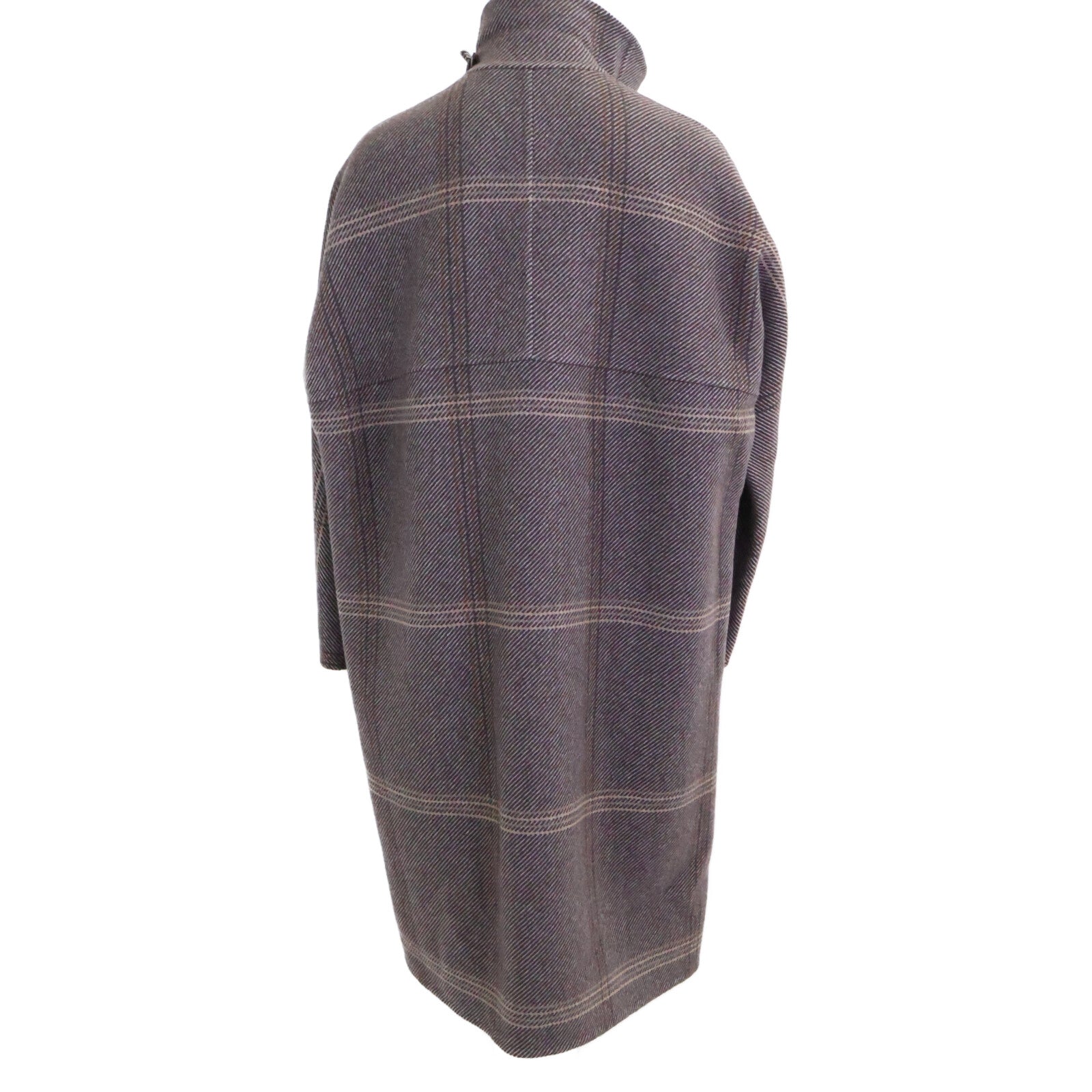 HERMES エルメス 【美品/国内正規】チェック カシミヤ100％ スタンドカラー 20AW　07-7105 コート