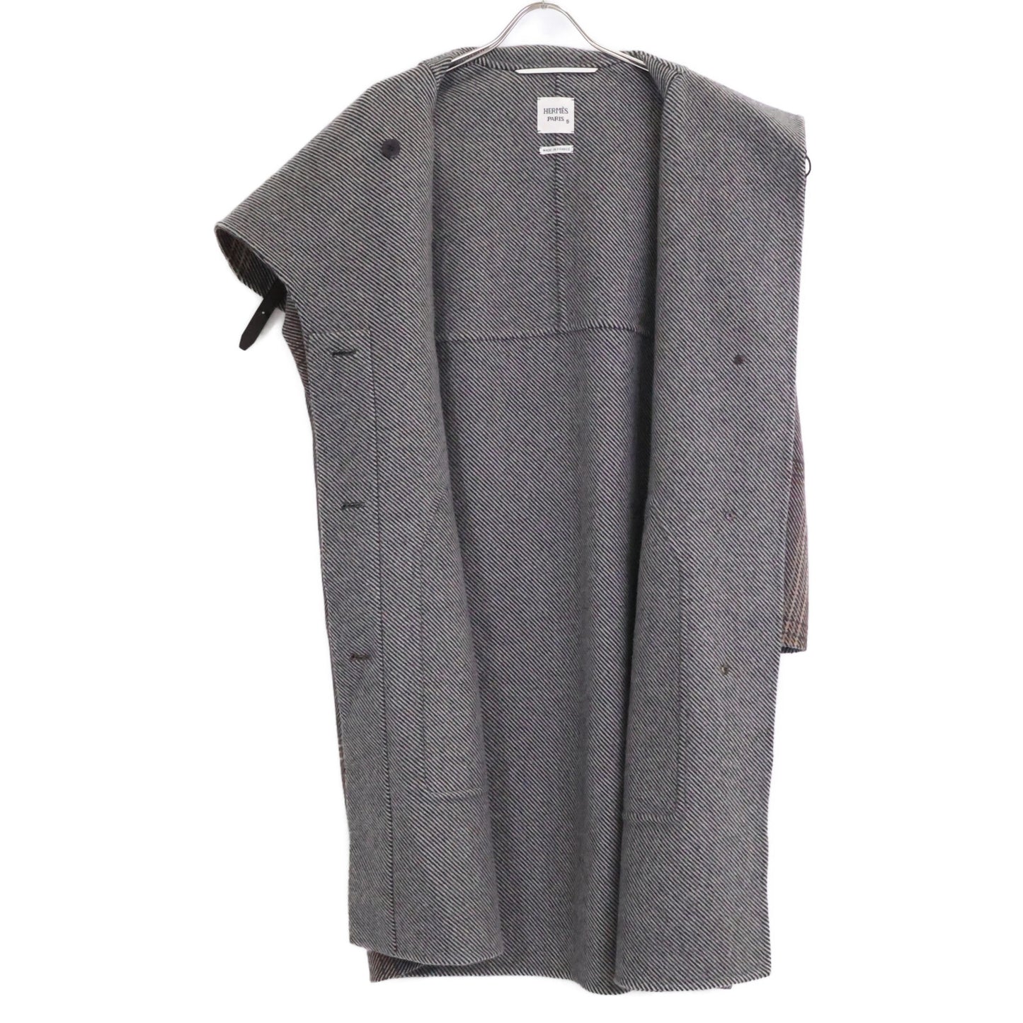 【美品/国内正規】チェック カシミヤ100％ スタンドカラー 20AW　07-7105 コート 36 レディース