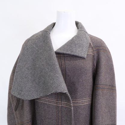 HERMES エルメス 【美品/国内正規】チェック カシミヤ100％ スタンドカラー 20AW　07-7105 コート