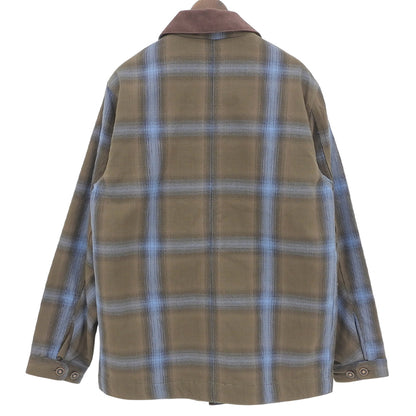 美品 渐变格子法兰绒罩衫 夹棉衬衫夹克 男士 卡其色×浅蓝色 M 51406 夹克 M 男士