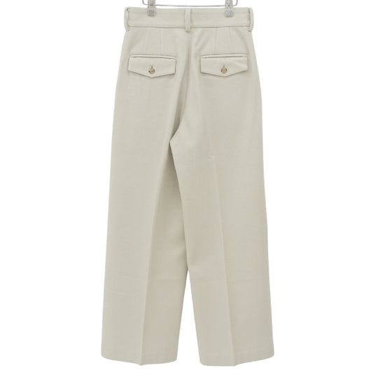 Wool 2-Tuck Wide Trousers Bottoms Women's Light Beige XS 3810600351 Bottoms XS Women's
