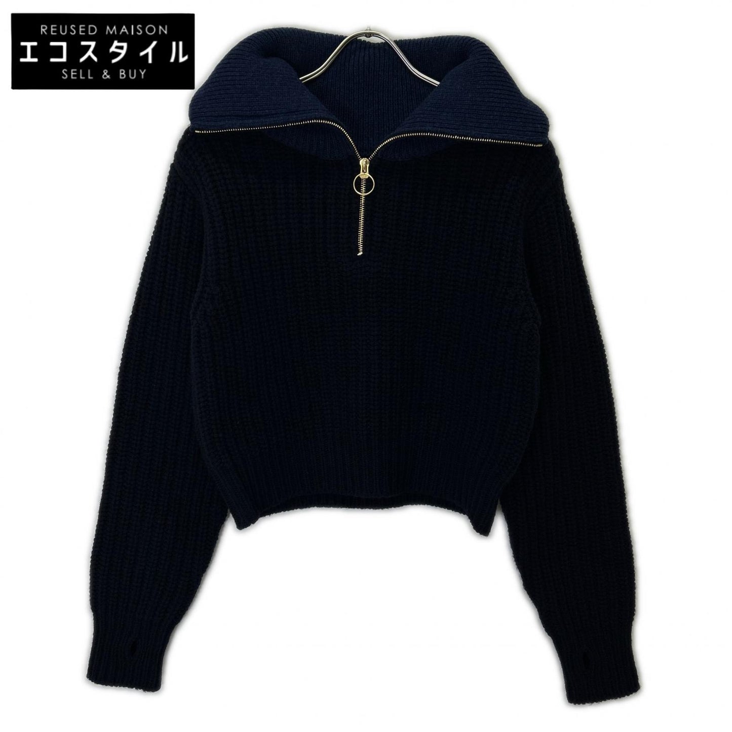 KAPITAL キャピタル K2410KN111 ネイビー 3G ウール 畔編み ZIP UP プルオーバー トップス
