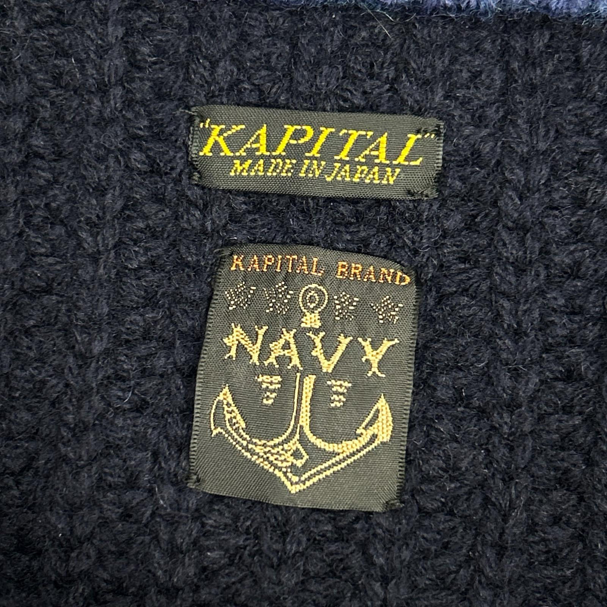 KAPITAL Kapital K2410KN111 海军蓝 3G 羊毛 罗纹 ZIP UP 套头衫 上衣
