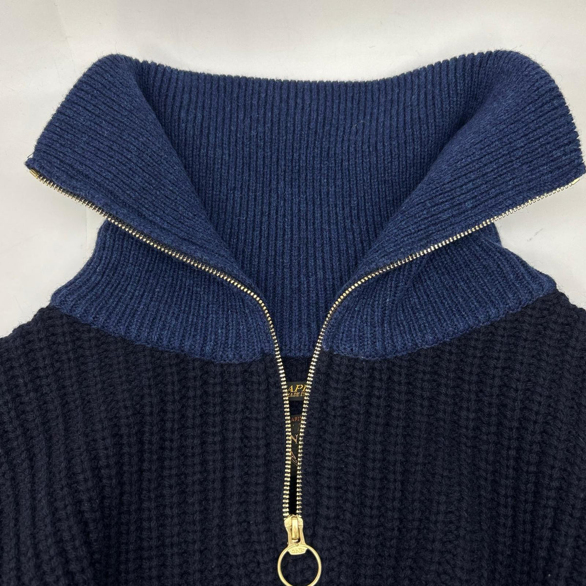 KAPITAL Kapital K2410KN111 海军蓝 3G 羊毛 罗纹 ZIP UP 套头衫 上衣