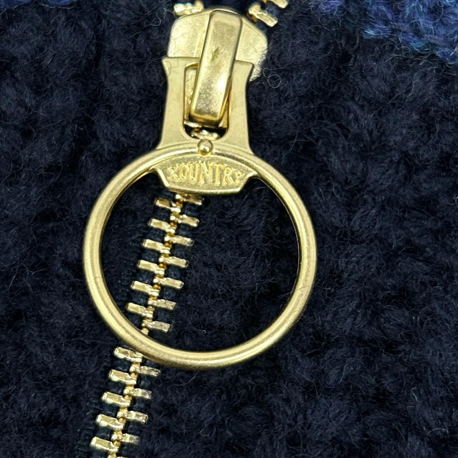 KAPITAL キャピタル K2410KN111 ネイビー 3G ウール 畔編み ZIP UP プルオーバー トップス