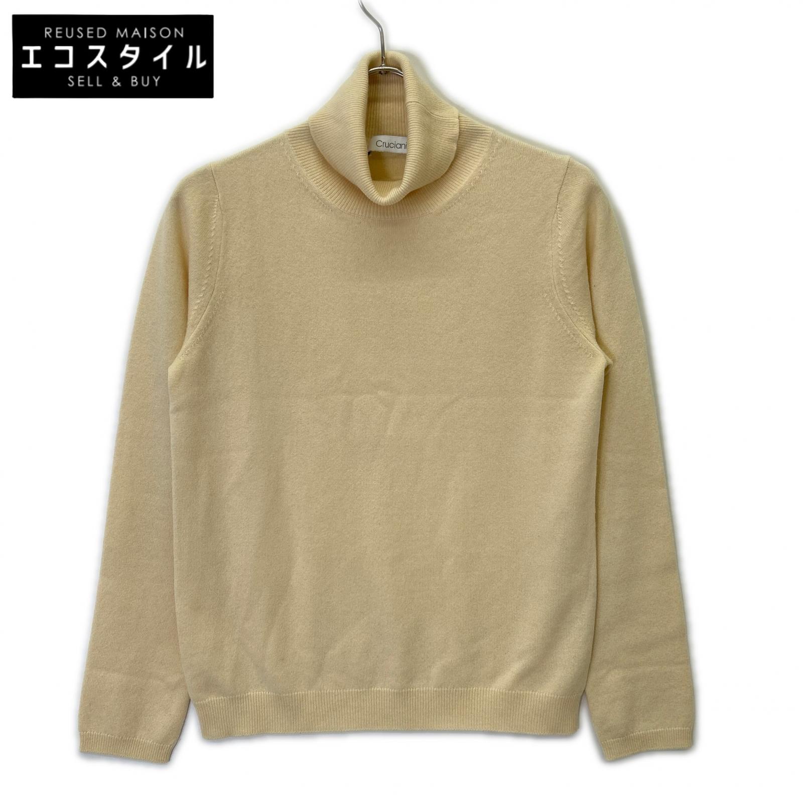 Cruciani JD2102 Beige Cashmere High-Gauge High-Neck Knit Top