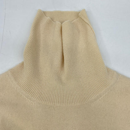 Cruciani JD2102 Beige Cashmere High-Gauge High-Neck Knit Top