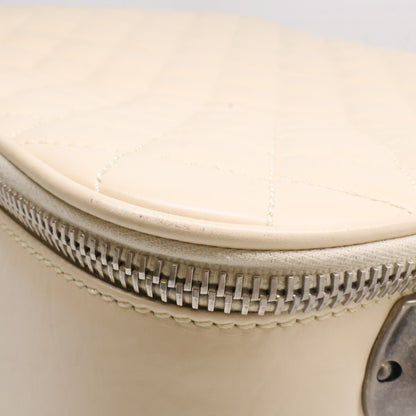 CHANEL 10-series vintage calfskin beige Matelassé carry case suitcase trunk