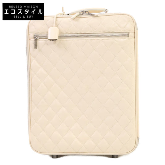 CHANEL シャネル 10番台 ヴィンテージカーフスキン ベージュ マトラッセ キャリーケース スーツケース トランク