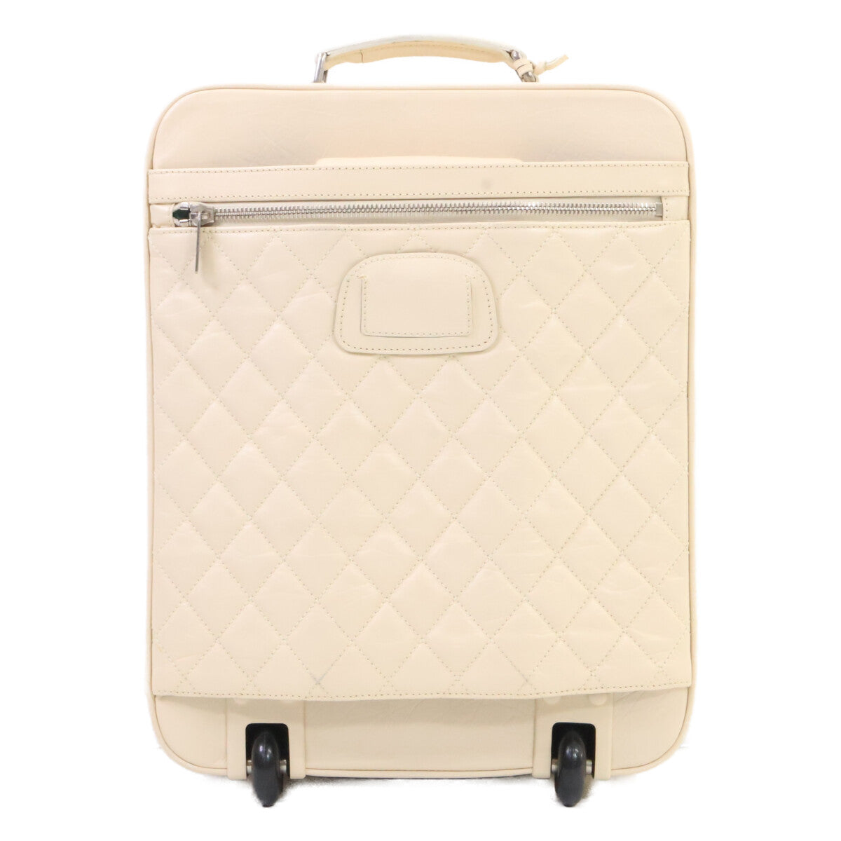CHANEL 10-series vintage calfskin beige Matelassé carry case suitcase trunk
