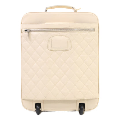 CHANEL 10-series vintage calfskin beige Matelassé carry case suitcase trunk