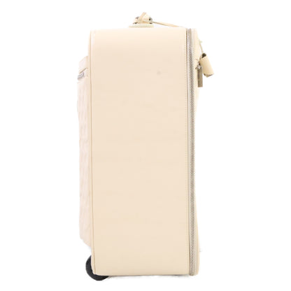 CHANEL 10-series vintage calfskin beige Matelassé carry case suitcase trunk