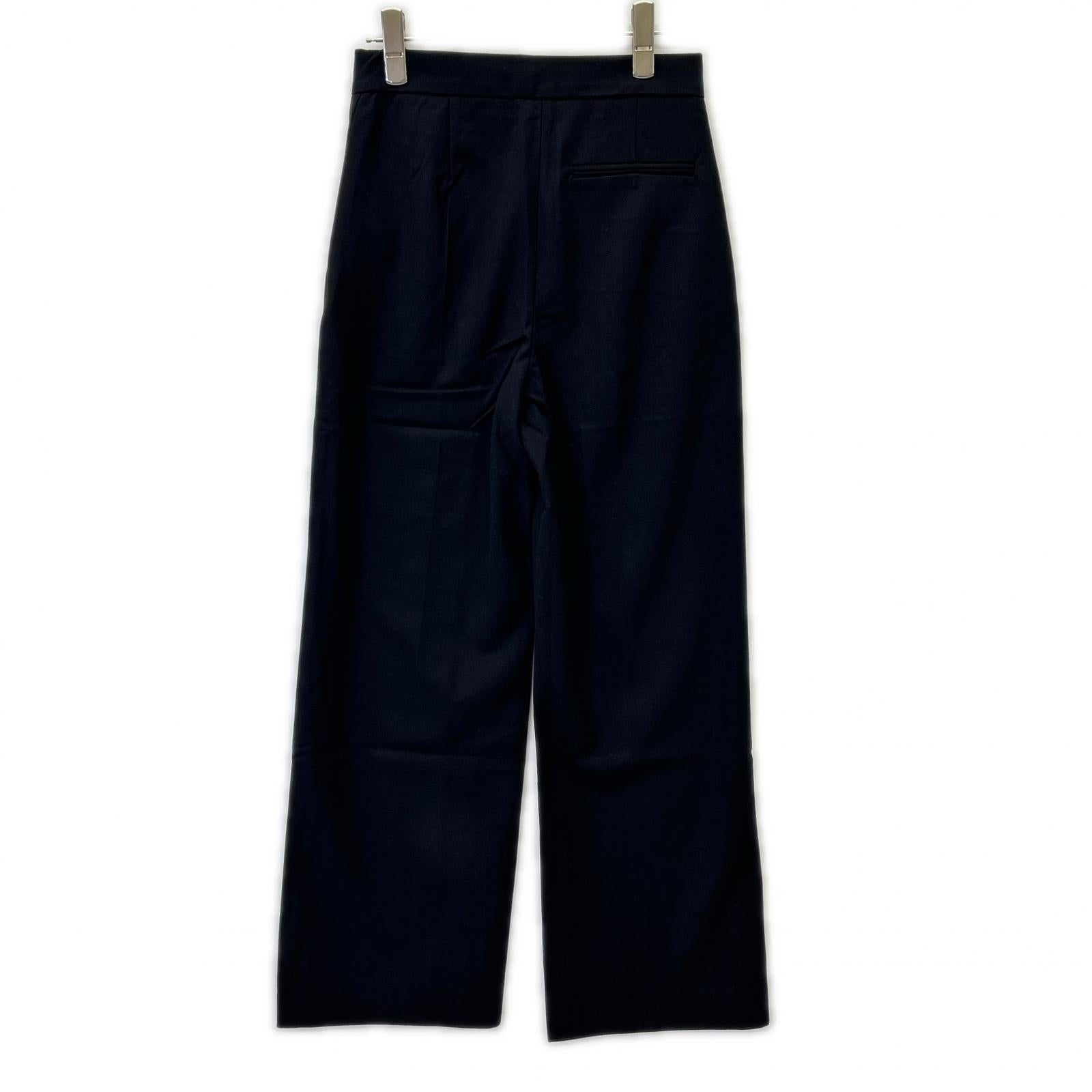 THE ROW ザ ロウ 7240 W2507 delton pant ワイドトラウザー ブラック ボトムス