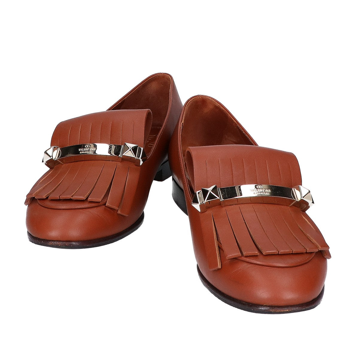DR K84 2 Rockstud Fringe Leather Loafer Shoes 36 Women's