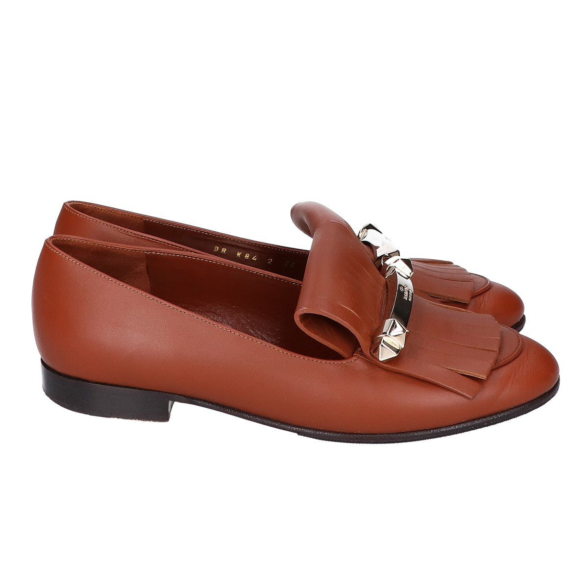 DR K84 2 Rockstud Fringe Leather Loafer Shoes 36 Women's