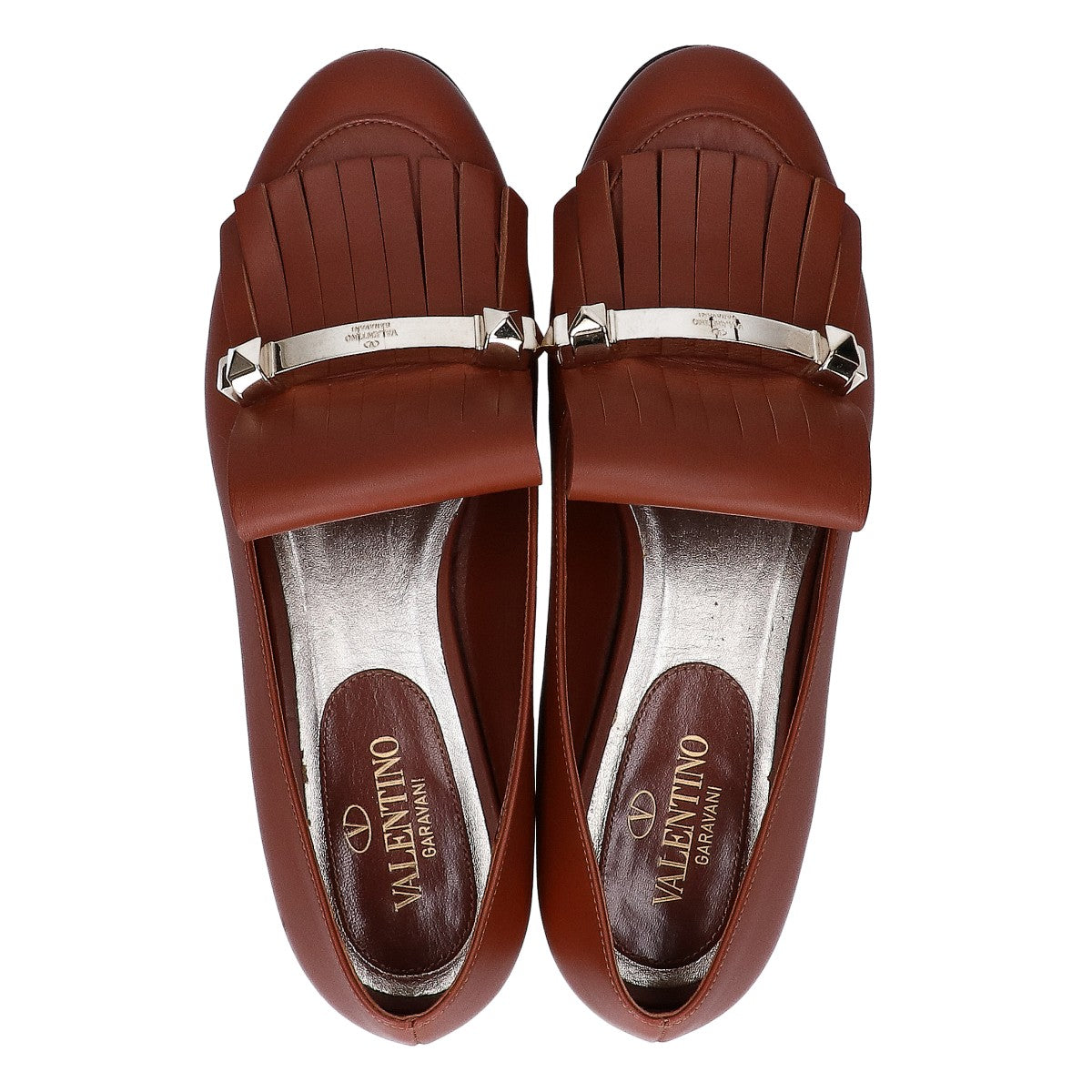 DR K84 2 Rockstud Fringe Leather Loafer Shoes 36 Women's