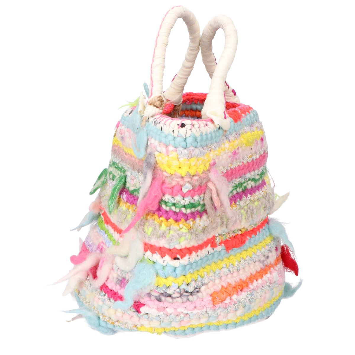 Bud. バド 【美品】INSIDE OUT STITCHES JUMBO リバーシブル ハンドニットバッグ ハンドバッグ