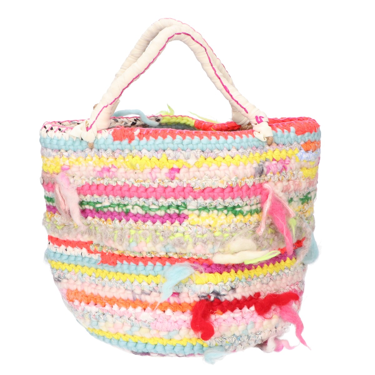 Bud. バド 【美品】INSIDE OUT STITCHES JUMBO リバーシブル ハンドニットバッグ ハンドバッグ