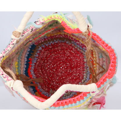 Bud. バド 【美品】INSIDE OUT STITCHES JUMBO リバーシブル ハンドニットバッグ ハンドバッグ