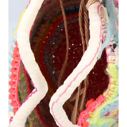Bud. バド 【美品】INSIDE OUT STITCHES JUMBO リバーシブル ハンドニットバッグ ハンドバッグ