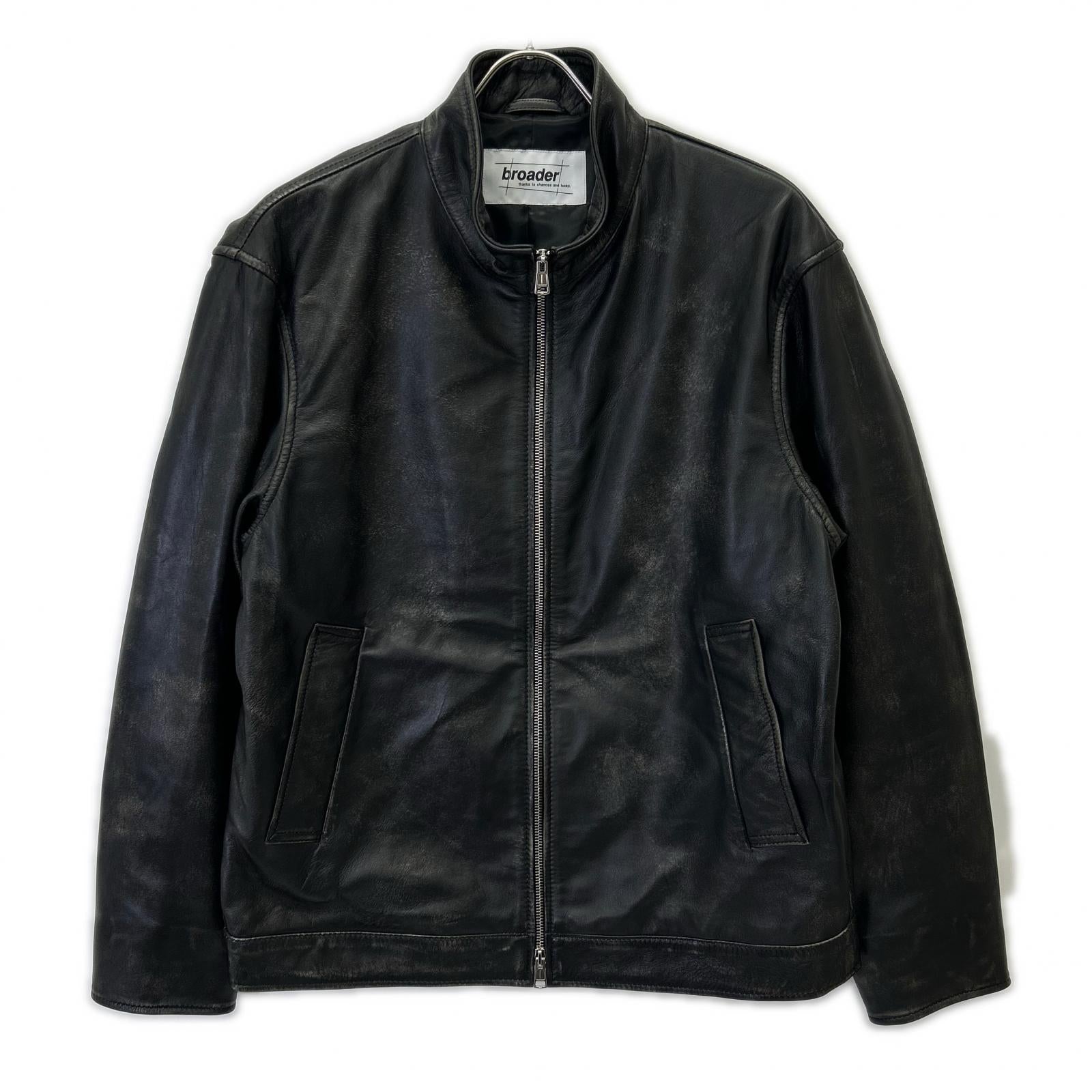 broader ブローダー BRD-032 BRD ベーシック レザー ジャケット ヴィンテージブラック ジャケット