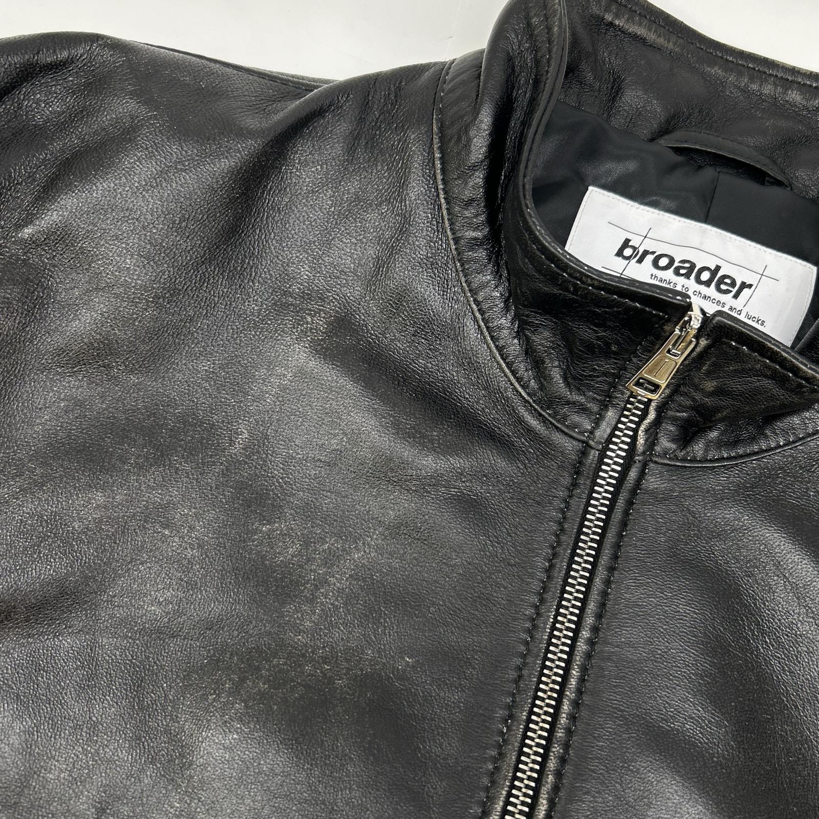 broader ブローダー BRD-032 BRD ベーシック レザー ジャケット ヴィンテージブラック ジャケット