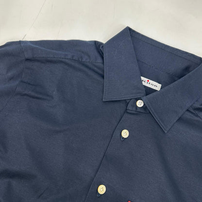 Kiton キートン UMCNERK06R49 ネラーノ コットンジャージー ネイビーシャツ トップス