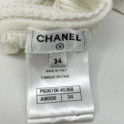 CHANEL シャネル P60678 K46368 ホワイト カンボンメダル サマーニットキャミ トップス