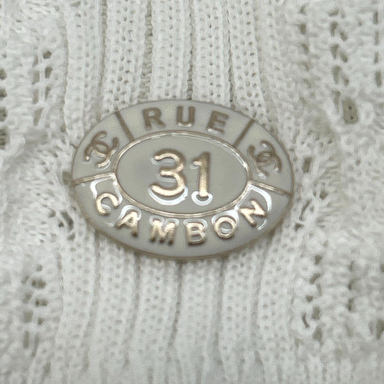 CHANEL シャネル P60678 K46368 ホワイト カンボンメダル サマーニットキャミ トップス