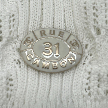 CHANEL シャネル P60678 K46368 ホワイト カンボンメダル サマーニットキャミ トップス