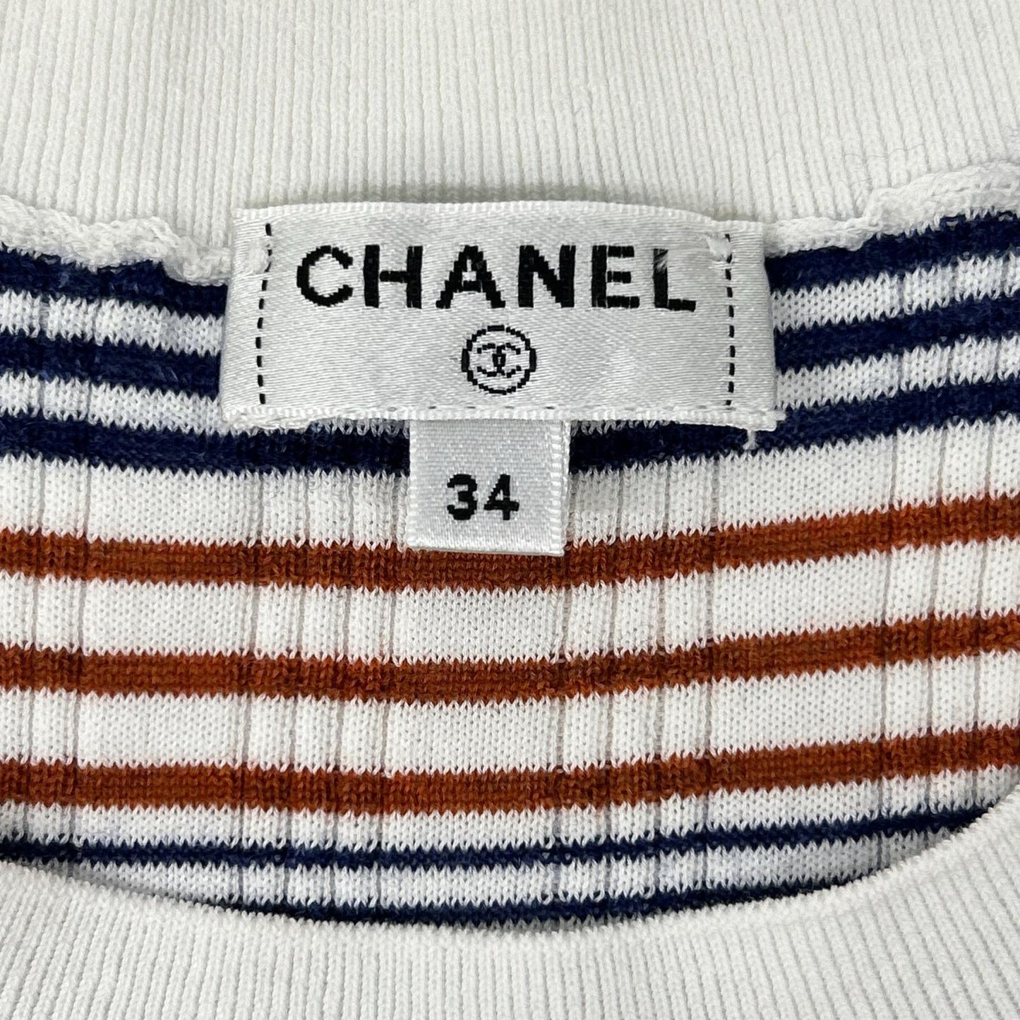CHANEL シャネル P70351 K10014 ボーダー ココマーク サマーニット トップス