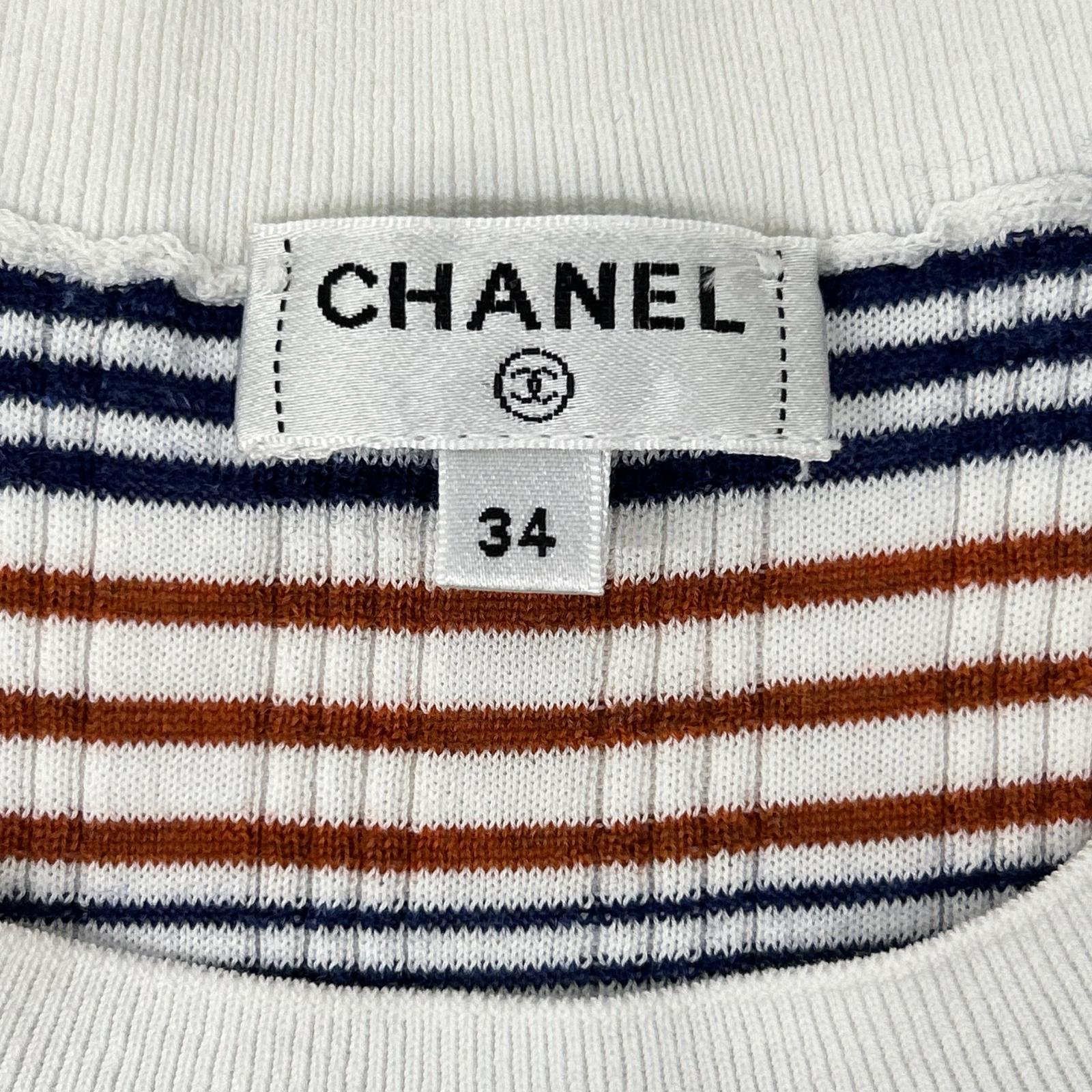 CHANEL シャネル P70351 K10014 ボーダー ココマーク サマーニット トップス