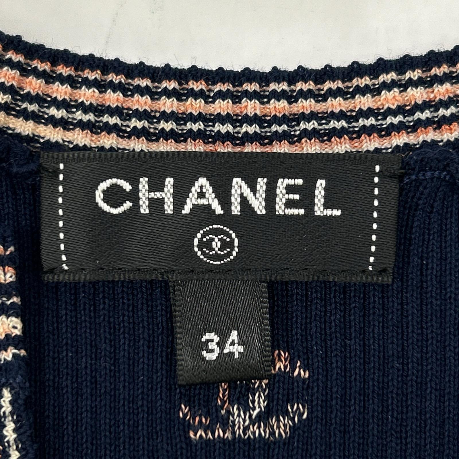 CHANEL シャネル  P70356 K10006 ｺｺﾏｰｸﾏﾙﾁ刺繍 ﾌﾟﾙｵｰﾊﾞｰﾆｯﾄ 34 CHANEL（シャネル） 美品/ P70356 K10006 ココマークマルチ刺繍 プル