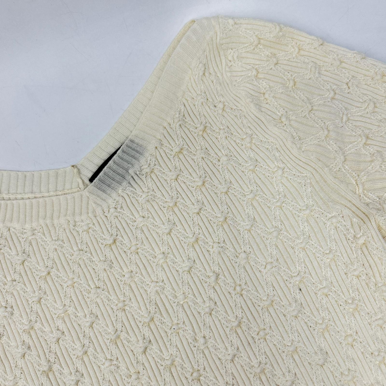 CHANEL P58467 K07659 Clear Coco Mark Cotton x Silk Rib Knit Top